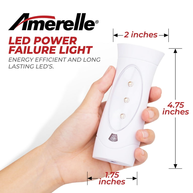 Amerelle LED Emergency Lights For Home Power Failure, 2 Pack – Triple  Function Power Failure Light and Plug In Flashlight Combo, With  Rechargeable