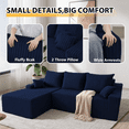 thumbnail image 4 of HARIPUL 94" Cloud Modular Sectional Sofa – Plush Deep-Seated L-Shaped Couch with Chaise, No Assembly Required (Grey, Left-Facing) Blue, 4 of 5