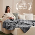 thumbnail image 3 of Bare Home Microplush Fleece Blanket - 300 GSM - Fuzzy Microfleece - Soft & Plush - Full/Queen, Gray, 3 of 10