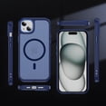 thumbnail image 6 of Allytechgroup iPhone 14 / iPhone 13 Case Magnetic, Compatible with Magsafe Matte Back Cover Military Grade Shockproof Anti-Scratch Slim Fit Phone Case Cover for Apple iPhone 14/ iPhone 13, Darkblue, 6 of 9