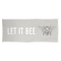 Stupell Industries Let It Bee Flying Insect Bumble Wasp Motif Graphic Art Unframed Art Print Wall Art, Design by Daphne Polselli