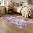 thumbnail image 2 of ODIKA 5'x7' Ultra-Soft Area Rug, Purple Abstract Boho Distressed Scroll Vintage Faded Watercolor None Washable, Bare feet friendly, Silk-Touch for Bedroom Home office, 2 of 7