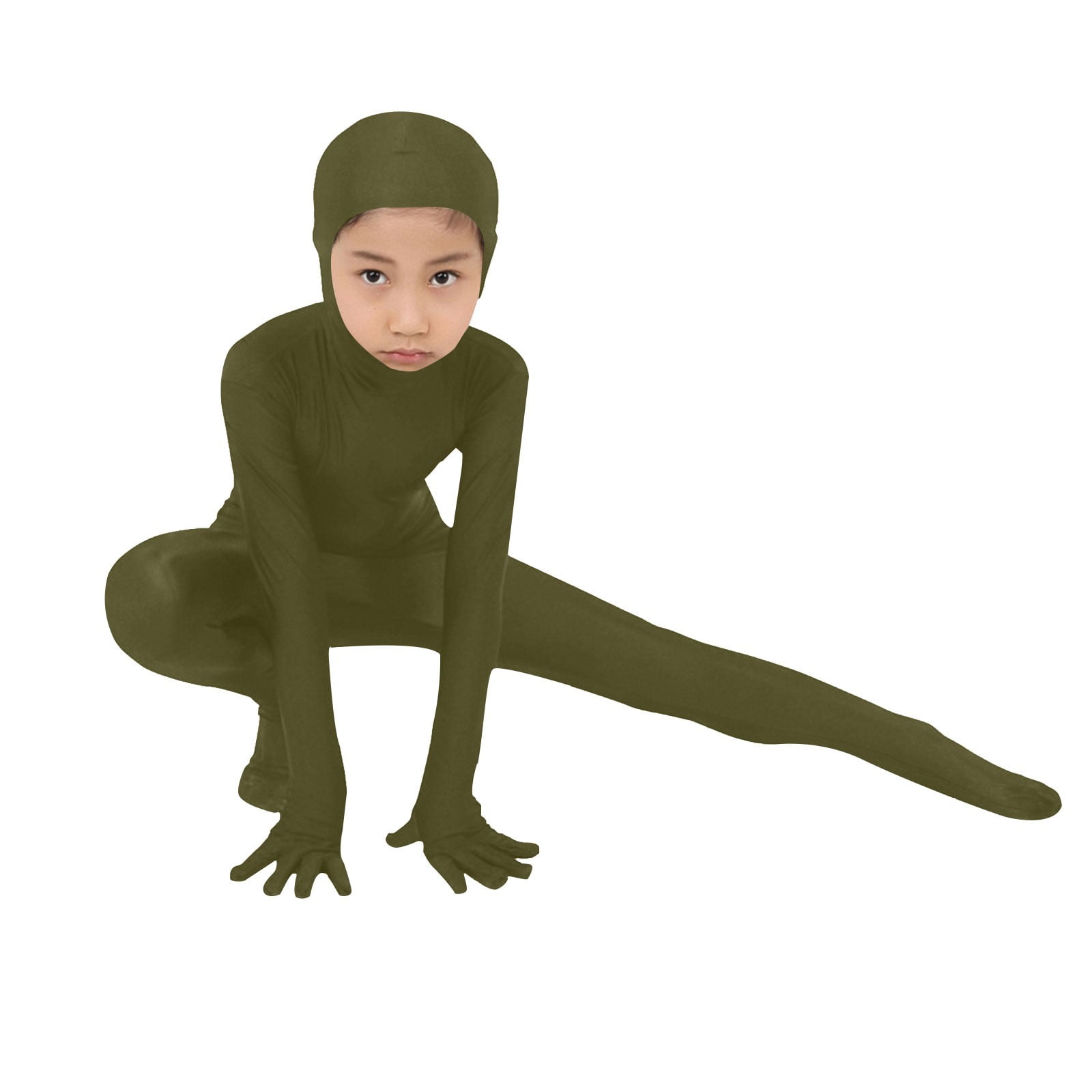 YunPes Kids Open Face Spandex Halloween Bodysuit One Piece Unisex Stretch Plain Unitard Child Cute Festival Body Suit jumpsuit