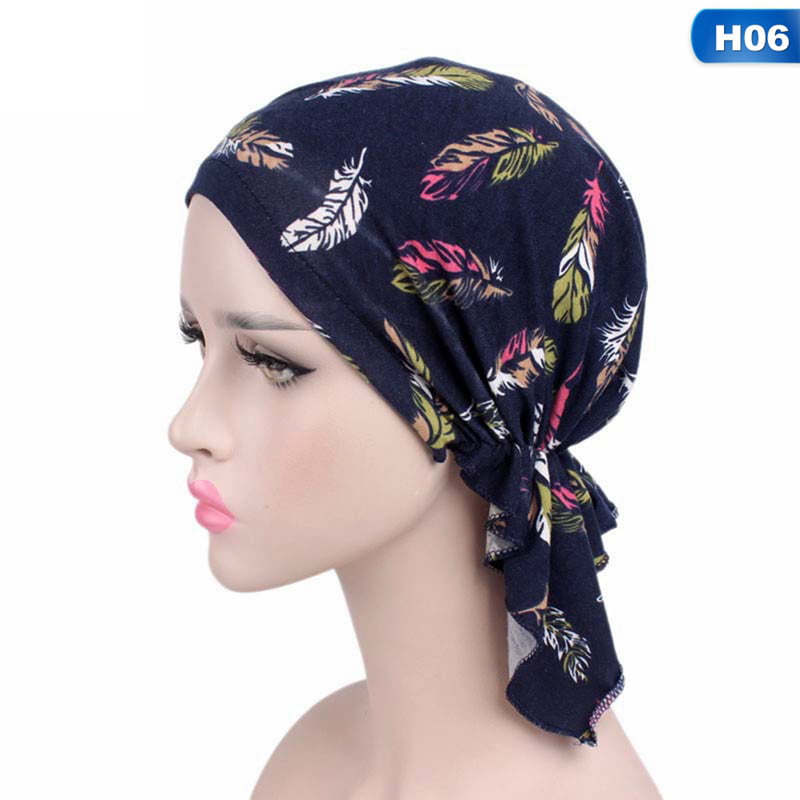 Cotton Stretch Chemo Cap Hair Loss Head Scarf Wrap Muslim Turban Hat Headwrap 