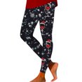 thumbnail image 2 of MKLEKYY Leggings de compresión para mujer Leggings con estampado de copos de nieve navideños de cristal rojo para mujer para uso deportivo, 2 of 4