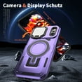 thumbnail image 6 of For iPhone 17 Phone Case,With Contractile Lens Cover Kickstand,Compatible with Mag-safe,Heavy Duty Shockproof Anti-fall Anti-Scratch Drop Protection Durable Phone Case,Purple, 6 of 7