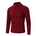 thumbnail image 1 of MIASHUI Chandail Décontracté pour Hommes Mode Ajusté Col Mi-Haut Couche de Base Manches Longues Vin,G, 1 of 2