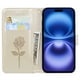 thumbnail image 3 of For iPhone 16 Case Rose Pattern Leather Wallet Phone Cover with Strap - Rose, 3 of 5
