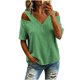thumbnail image 2 of Neewe Women's 2026 Spring Summer Striped V Neck Short Sleeve Pullover Blouse Off Shoulder T-Shirts, 2 of 6