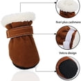 thumbnail image 4 of 4 Pcs Winter Pet Warm Shoes Candy Color Plush Thickened Wear-Resistant Non-Slip Snow Booties for Dogs Outdoor Walking Running, 4 of 8