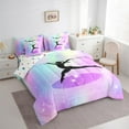 thumbnail image 3 of Homewish Gymnastics 7-Piece Twin Bedding Sets,Gymnast Lovers Bedding Comforter Set,Pink Purple Black Sheet Sets For Kids,Luxury Bedroom Decor Reversible, 3 of 8