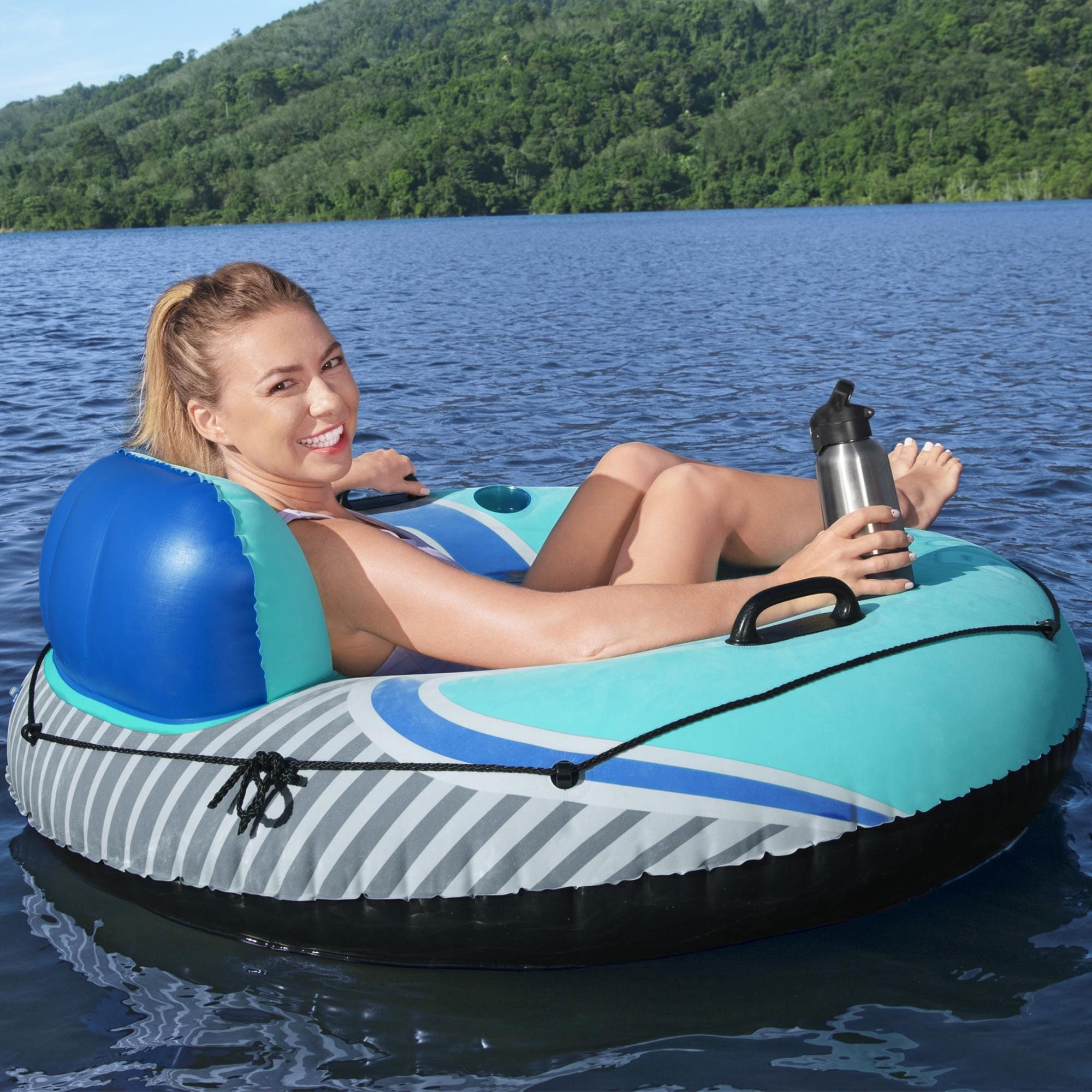 Bestway Hydro-Force Comfort Plush Rapid Rider Single River Tube Float, 48 In