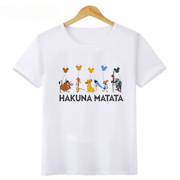 Camiseta de algodon para ninos de Disney HAKUNA MATATA Rey Leon estampado lindo de Simba ropa para ninas camiseta para bebes ropa divertida para ninos Walmart en linea