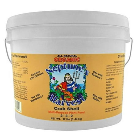 Neptunes Harvest 12 lbs Orange Label Pail Crab Shell Fertilizer - Pack of 4