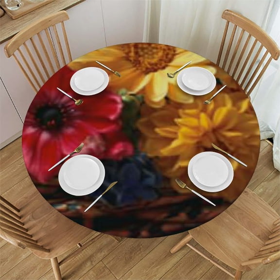 Table Cover Table Cloth Fitted with Elastic Edged
