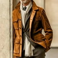 thumbnail image 2 of Kureaily Men Solid Color Lapel Button Cardigan Jacket European And Pocket Velvet Casual Loose Long Sleeved Jacket, 2 of 5