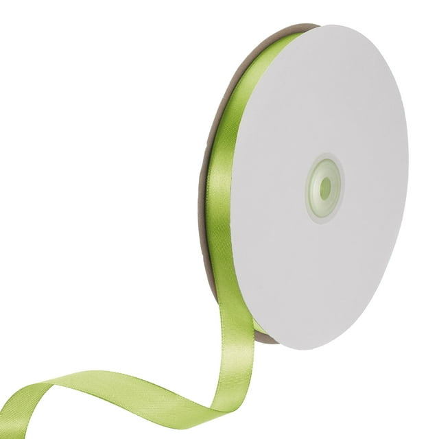 Cinta de satén Uxcell, cinta de satén de poliéster de cara simple para envoltura de regalos, manualidades Verde Oliva 5/8 pulgadas