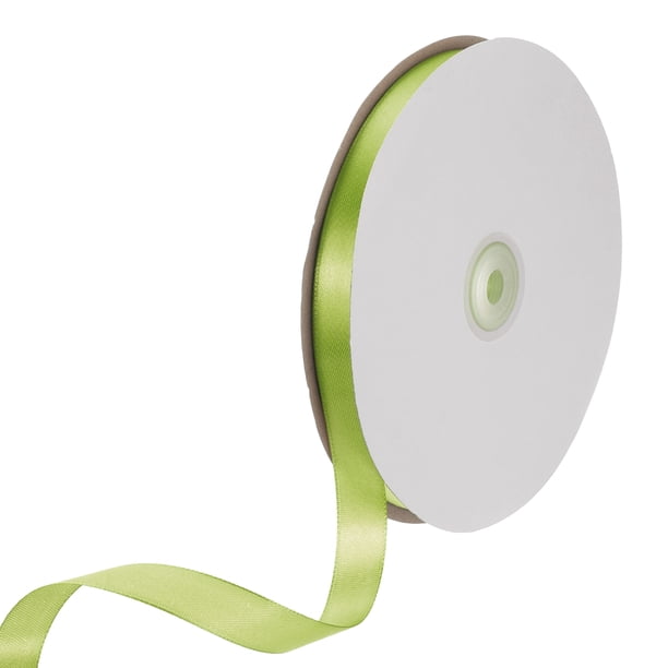 Cinta de satén Uxcell, cinta de satén de poliéster de cara simple para envoltura de regalos, manualidades Verde Oliva 5/8 pulgadas