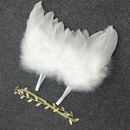 2019 Hot Sale Baby Newborn Angle Feather Wing And Olive Branch Headband Photograph Prop Suit Infant Clothes (Best Wing Bcd 2019)