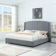 thumbnail image 2 of Carolina Monterey Upholstered King Bed Frame in Gray, 2 of 3
