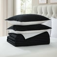 thumbnail image 3 of VCNY Home Embroidered 3-Piece Black Pick Stitch Microfiber Quilt Set, Full/Queen, 3 of 6
