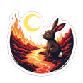 thumbnail image 3 of Cartoon Rabbit Fire Theme Stickers, Waterproof Rabbit Fire Theme Sticker for Water Bottle Laptop Phone Cases Planner Skateboard Luggage Helmet Party Favor Decor, Ideal for Adults Teens Teacher Rewards, 3 of 9