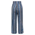 thumbnail image 5 of Fgnfyis Casual Wide Leg Pants for Women High Waist Flowy Trousers with Stripes Comfortable Loose Fit Wear for Everyday Elegant Outfits Blue S, 5 of 5