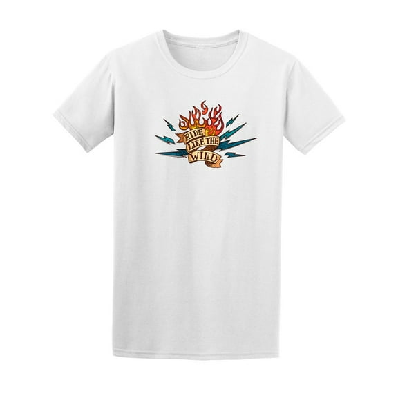 Ride Like The Wind Retro Flames Tee Men's -Image by Shutterstock