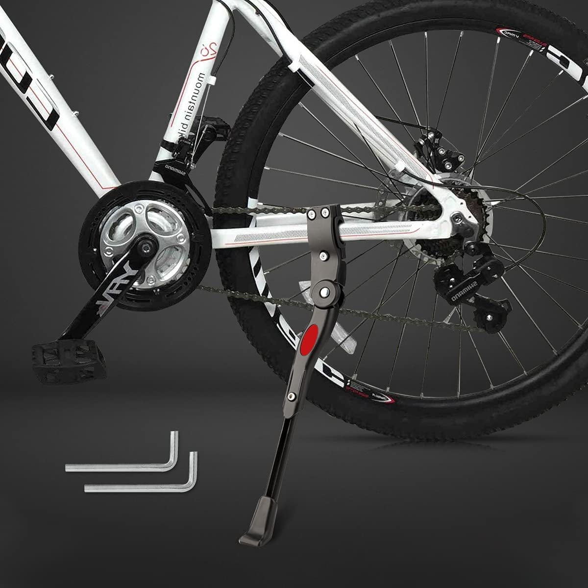 Height Adjustable Bicycle Stand Fit for Mountain Bike/Kids Bike/700 Road Bike/BMX/MTB as Wheel Diameter 20 24 26 Bike Kickstand 