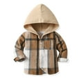 thumbnail image 4 of UYYX Boys Clothes 3T Boys Shirts Toddler Boy Clothes Plaid Hooded Shirt - 2 Piece Outfit: Button Front Toddler Hoodie & Sweatpants Set, 4 of 9