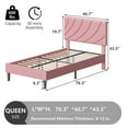 thumbnail image 6 of 4 EVER WINNER Twin Size Bed Frame, Twin Bed Frame Platform Bed with Headboard, Pink Bed Twin Size, Easy Assembly, Pink, 6 of 7