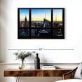 thumbnail image 3 of Elephant Stock New York At Sunset - View From The Window Wall Art - Horizontal Canvas Wall Art - Living Room Wall Decor - Places Canvas - Yellow And Blue Decor By Philippe Hugonnard - 36" x 24", 3 of 8