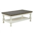 thumbnail image 1 of Furniture of America Neli Rustic Wood 1-Shelf Coffee Table in White and Gray, 1 of 8