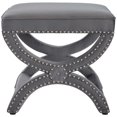 thumbnail image 7 of Modway Expound Upholstered Nailhead Trim Performance Velvet Ottoman in Gray, 7 of 7