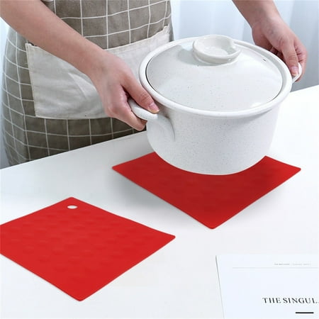 

Silicone Non-Slip Mat Bowl Coaster Square Table Placemat Kitchen Anti-hot Pad
