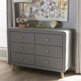 thumbnail image 2 of Hawthorne Collection 6 Drawer Fabric Upholstered Dresser in Gray, 2 of 8