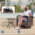 thumbnail image 5 of Wiilayok 3 Pieces Outdoor Swivel Glider Rocker Bistro Set, PE Wicker Rattan Patio Furniture Set, Rocking Chairs for Porch Deck Backyard, Navy Blue, 5 of 9