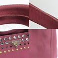 thumbnail image 6 of Pre-Owned Prada Tote Bag Canapa B2642O Studded Canvas Amaranth Wine Red Shoulder... (Good), 6 of 11