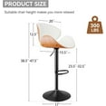 thumbnail image 2 of Bar Stools,Swivel Counter Height Bar Stools for Kitchen Island,Adjustable Bentwood Barstools, PU Leather Upholstered Bar Chair with Back and Footrest for Bar,Dining Room(White 1PCS), 2 of 18