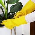 thumbnail image 6 of XZYYR Yellow Dishwashing Gloves Natural Rubber Latex Dishwashing Gloves Small Gloves Disposable Mowing Gloves Latex Long Gloves for Work Dish Wash Gloves Medium Large Cooking Gloves Auto Detailing, 6 of 8