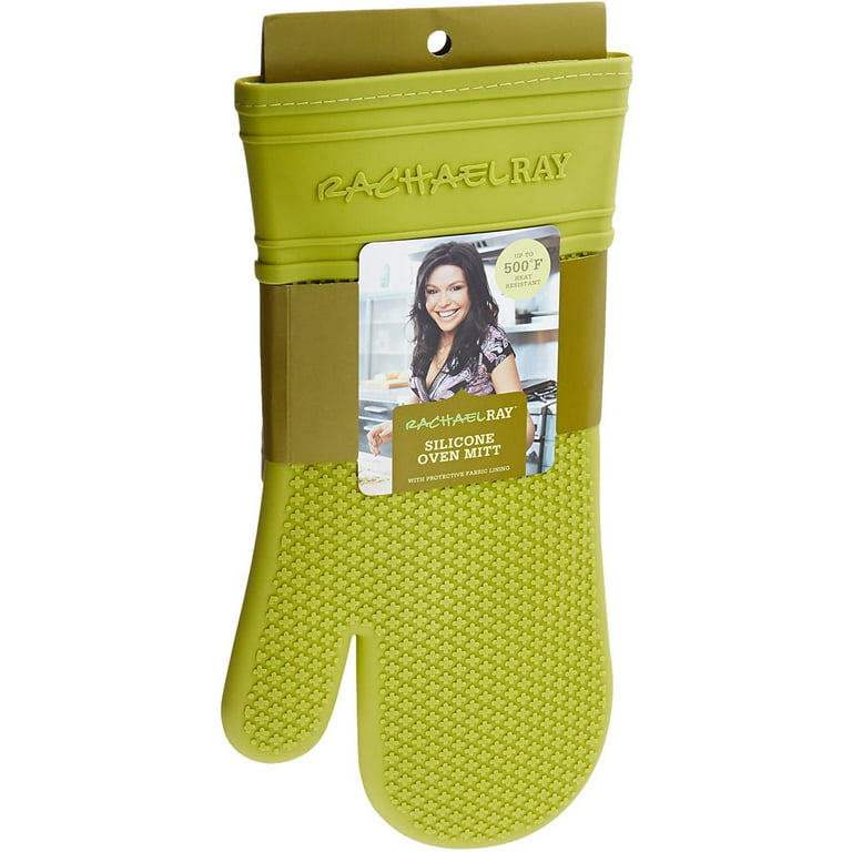 Rachael Ray Silicone Kitchen Oven Mitt with Quilted Cotton Liner