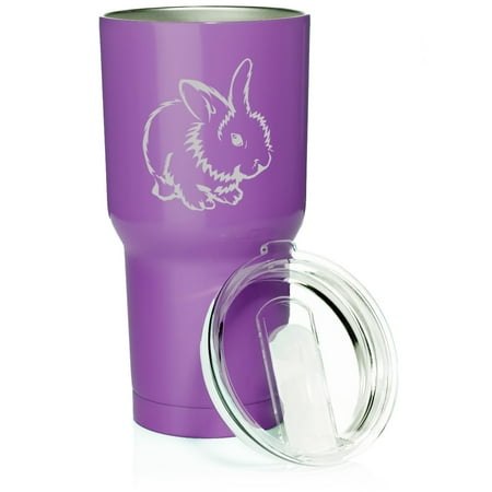

Smooth Body Tumbler Stainless Steel Vacuum Insulated Travel Mug Cup Gift Cute Bunny (30 oz Purple)