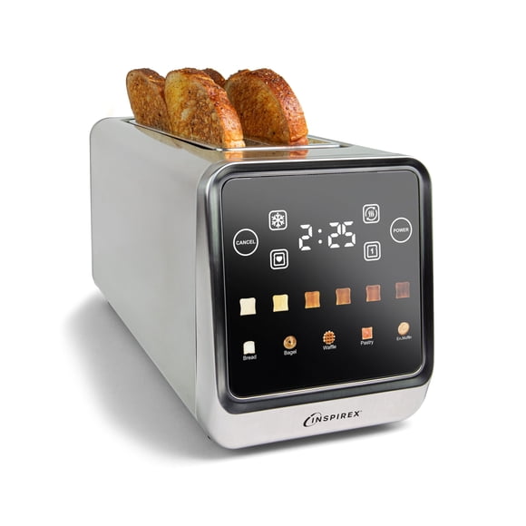Toaster Nostalgia Inspirex con pantalla táctil de 4 rebanadas de acero inoxidable