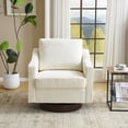thumbnail image 6 of Ktaxon 360° Swivel Accent Chair Soft Chenille Fabric Arm Chair High Resilience Cushion Ideal for Living Room  Bedroom Furniture Off White, 6 of 11