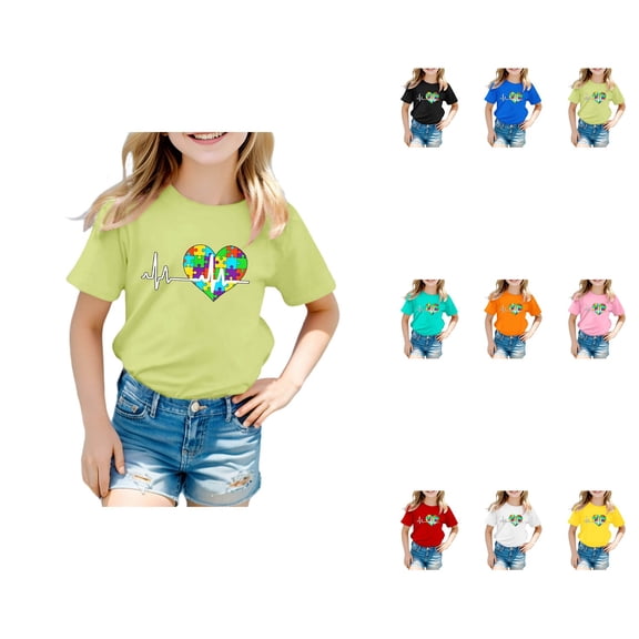 Kids' Neon Graphic Print T-Shirt, Cool 3D Design, Short Sleeve, Casual Comfort for Boys & Girls (8-12 Years)