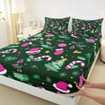 thumbnail image 3 of jejeloiu Merry Christmas Queen Sheet Sets,Xmas Tree Hats Flat Sheet,Happy New Year Queen Fitted Sheet For Girls Boys,Ultra Soft Home Decor,4-Piece, 3 of 7