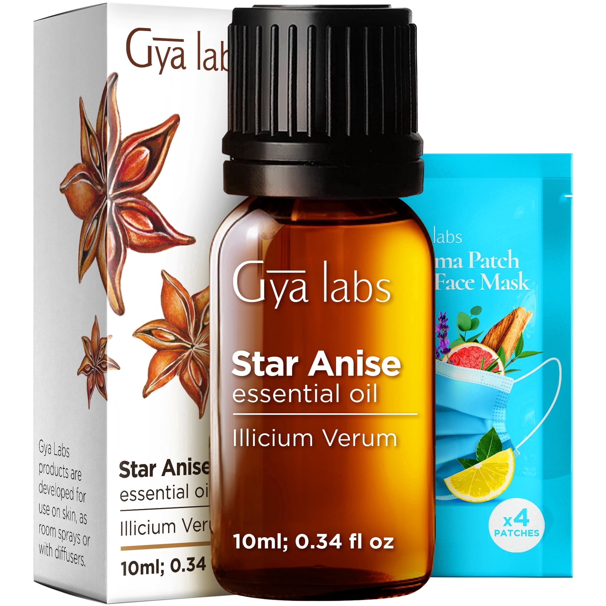 Gya Labs Star Anise Essential Oil for Skin - 0.34 fl oz - Star Anise Oil for Diffuser, Hair, DIY & Aromatherapy & Candle Making Scent