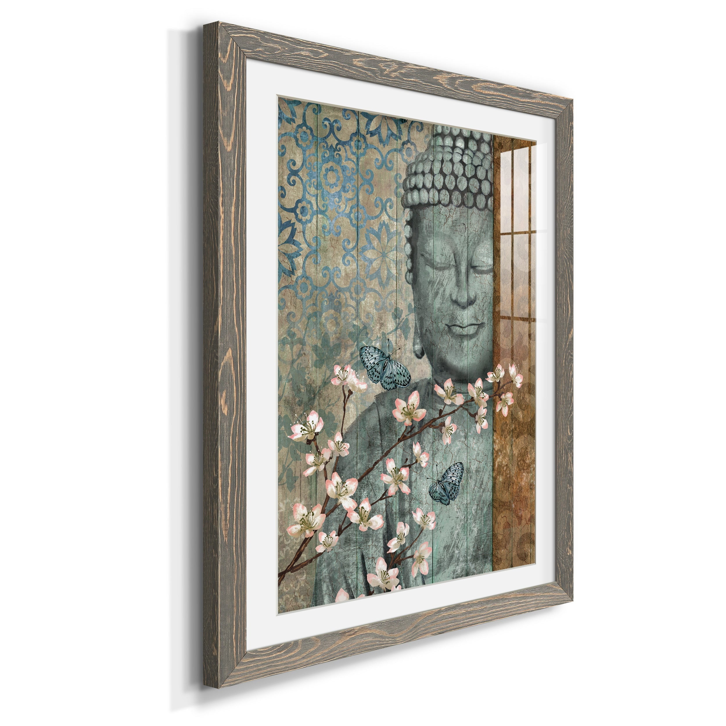 Buddha - Premium Framed Print - Distressed Barnwood Frame - Ready to Hang