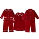 thumbnail image 4 of Pijamas navideños para niños y niñas, ropa de dormir de algodón suave con volantes rojos, traje de dormir con botones y volantes de manga larga, 4 of 4