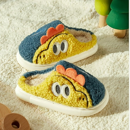 

Children s Slippers Fluffy Dinosaur Bedroom Slippers Non- Warm Soft Cute House Slippers Bedroom Slippers for Boys